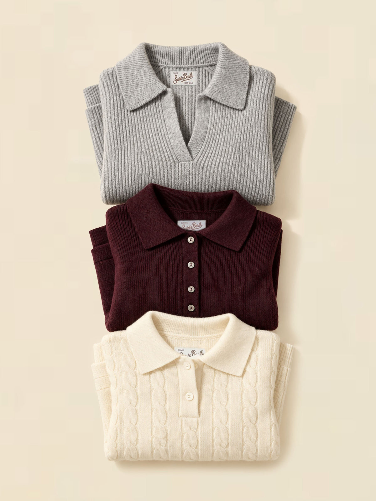 Women's Solid Color Polo Knits