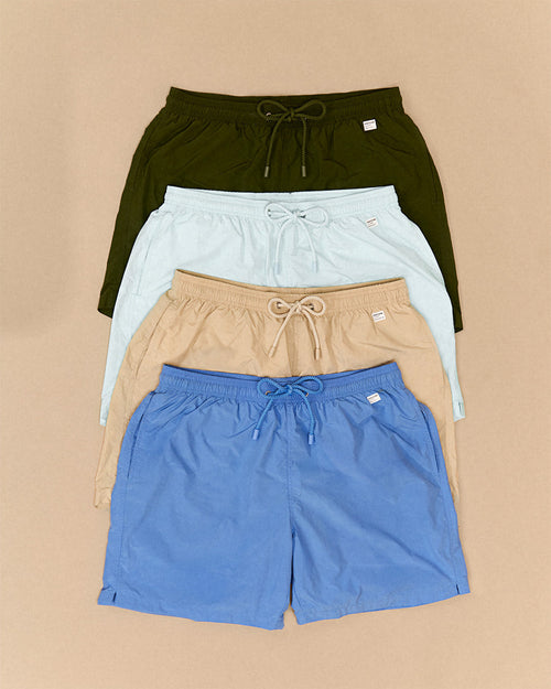 Men Solid Color Swim Shorts