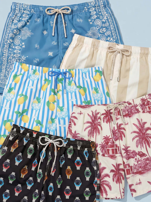 Men Maxi Print Swim Shorts