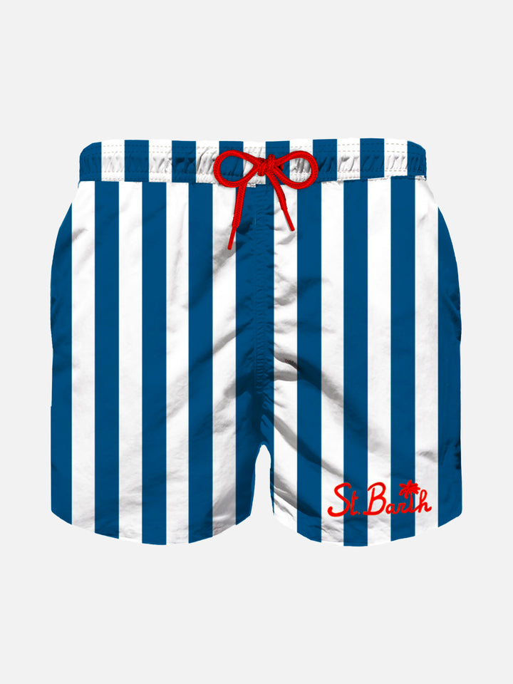 Boy swim shorts with navy blue stripes - MC2 Saint Barth