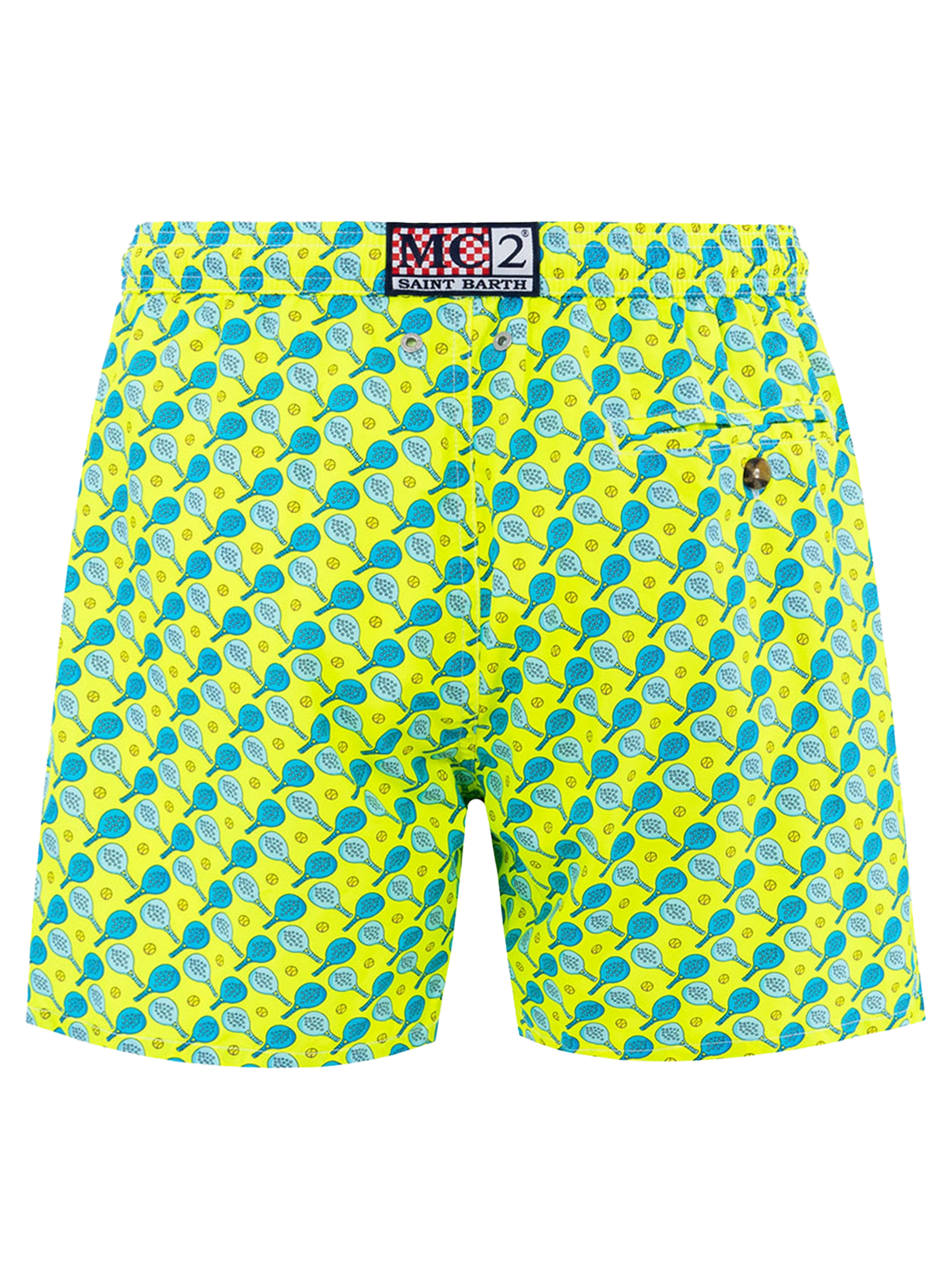 Man lightweight fabric swim-shorts Lighting Micro Fantasy with padel print - MC2 Saint Barth