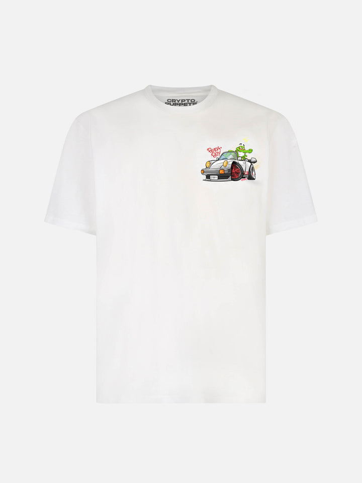Boy cotton t-shirt with cryptopuppets crocodile print | CRYPTOPUPPETS SPECIAL EDITION - MC2 Saint Barth