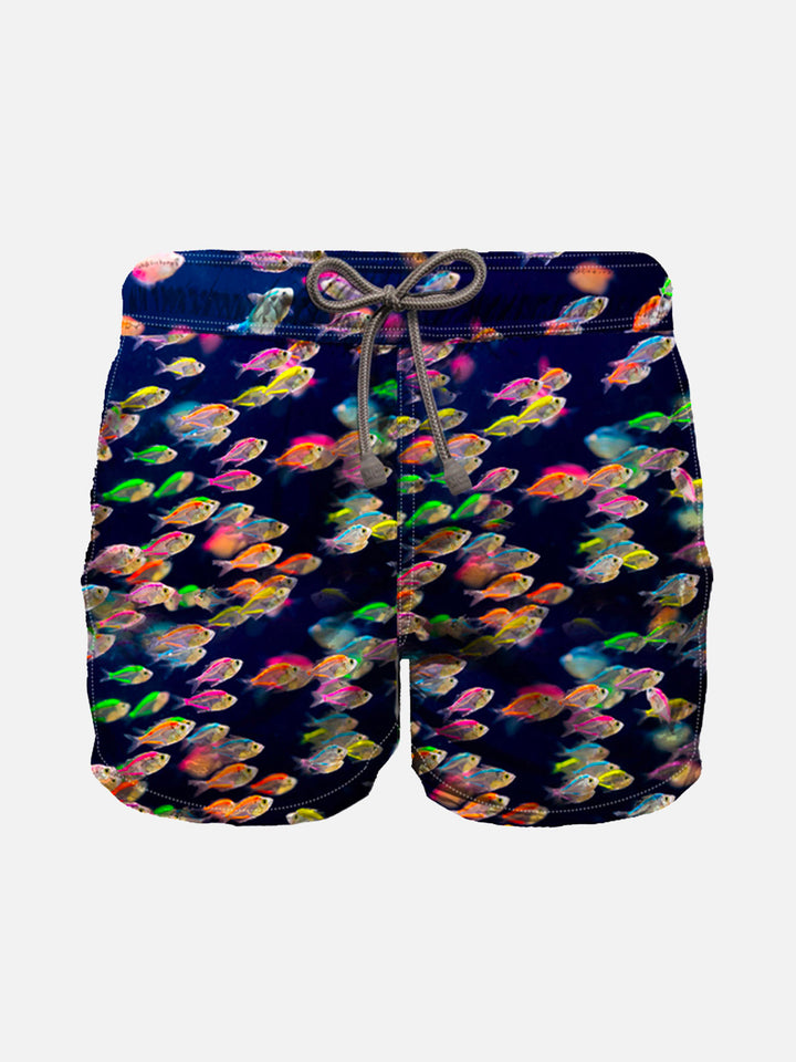 Fishes Print Boy Swim Trunk - MC2 Saint Barth