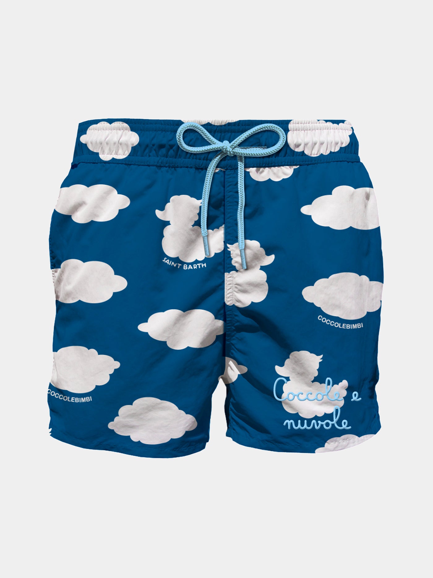 Boy classic swim shorts with clouds print and embroidery | COCCOLEBIMBI SPECIAL EDITION - MC2 Saint Barth