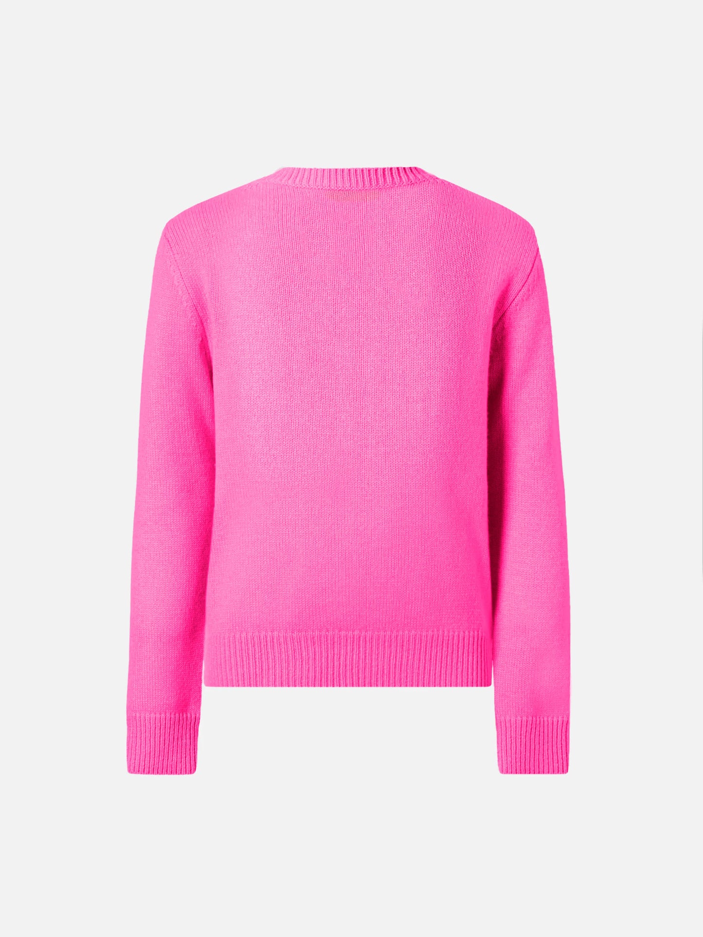 Fluo pink crewneck Princess Soft with  Adoro jacquard