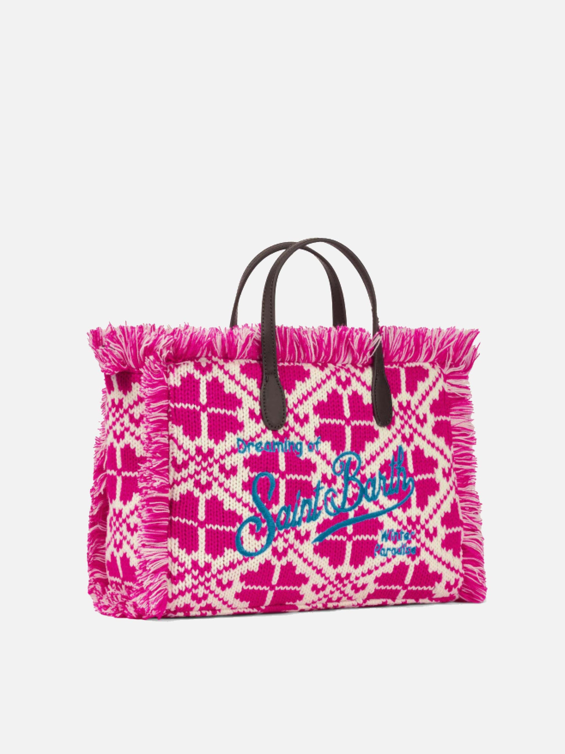 Colette wooly handbag with fair isle pattern - MC2 Saint Barth