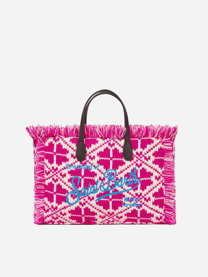 Colette wooly handbag with fair isle pattern - MC2 Saint Barth