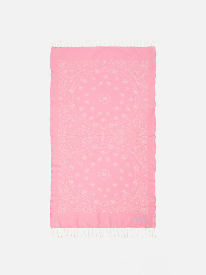 Foutas cotton beach towel with bandanna jacquard - MC2 Saint Barth