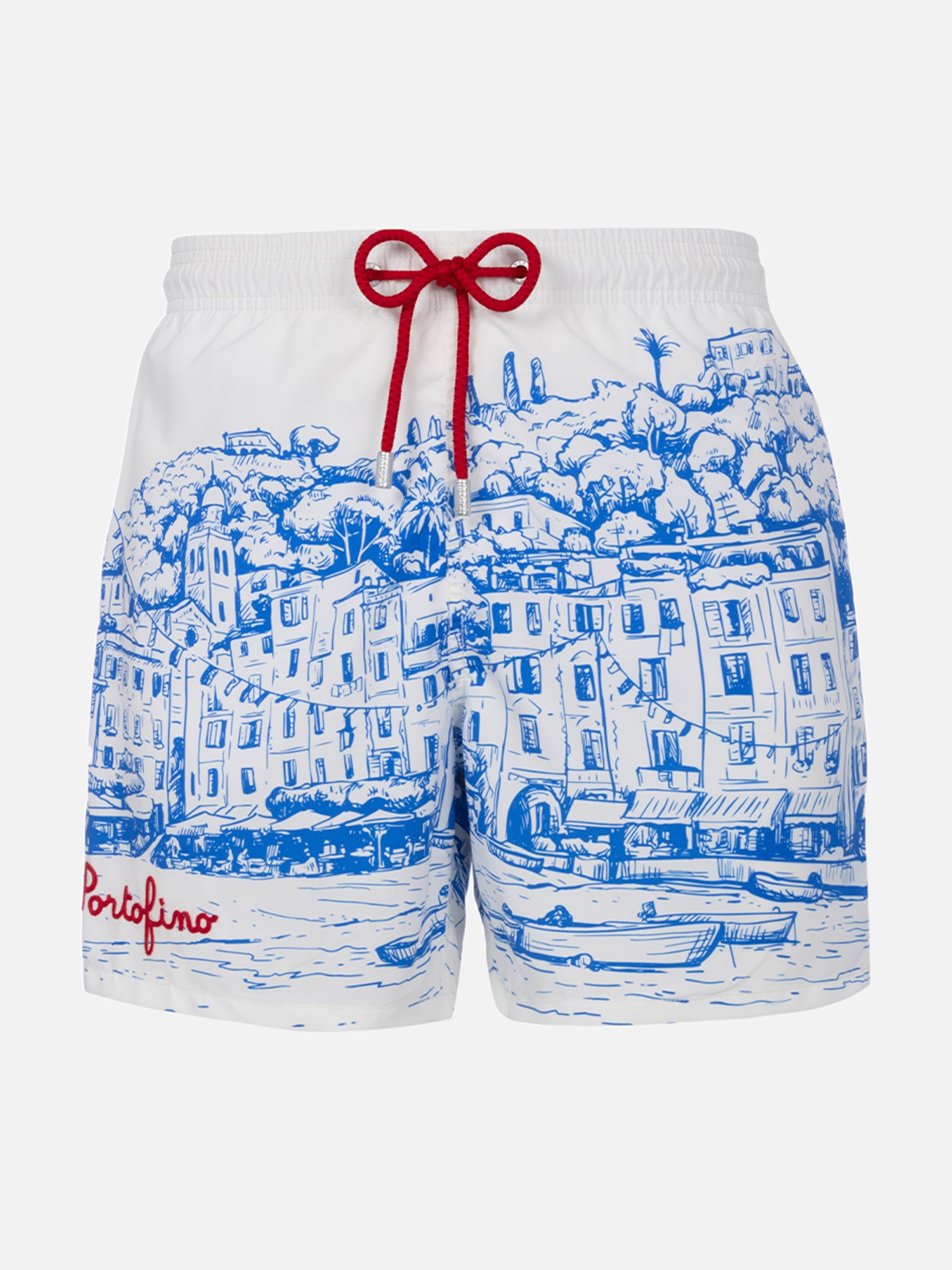 Man mid-length Gustavia swim-shorts with Portofino placed print - MC2 Saint Barth