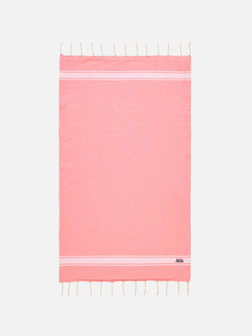 Fouta rosa fluo doppiato con spugna