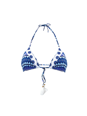 Gipsy print triangle with tassels - MC2 Saint Barth
