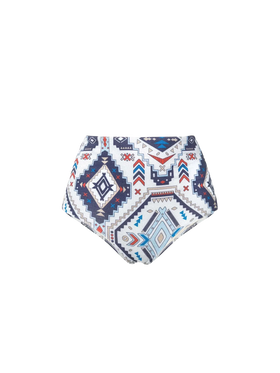 Woman high waist swim briefs with ethnic print - MC2 Saint Barth