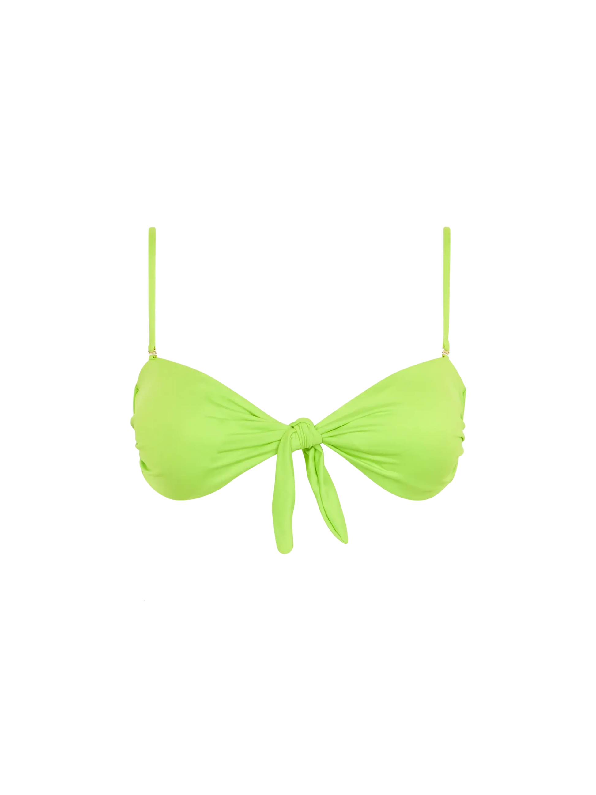 Front knot acid green bandeau top - MC2 Saint Barth