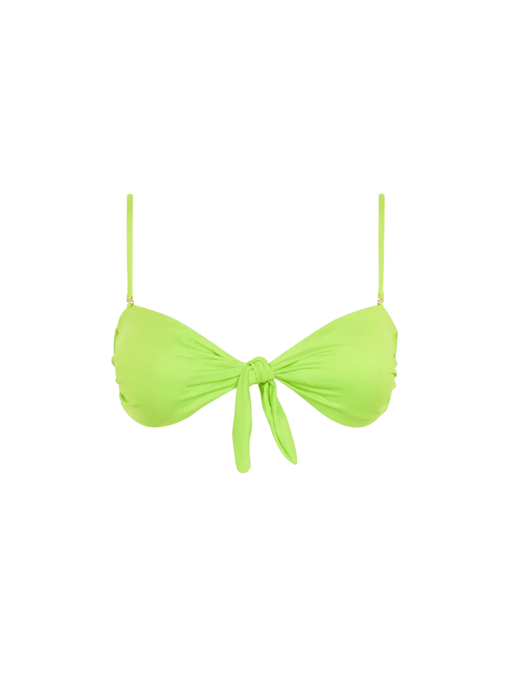 Front knot acid green bandeau top - MC2 Saint Barth