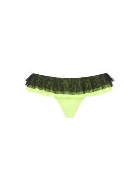Ruffled cheeky swim briefs with tulle - MC2 Saint Barth