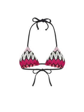 Chevron fuchsia knitted triangle top - MC2 Saint Barth