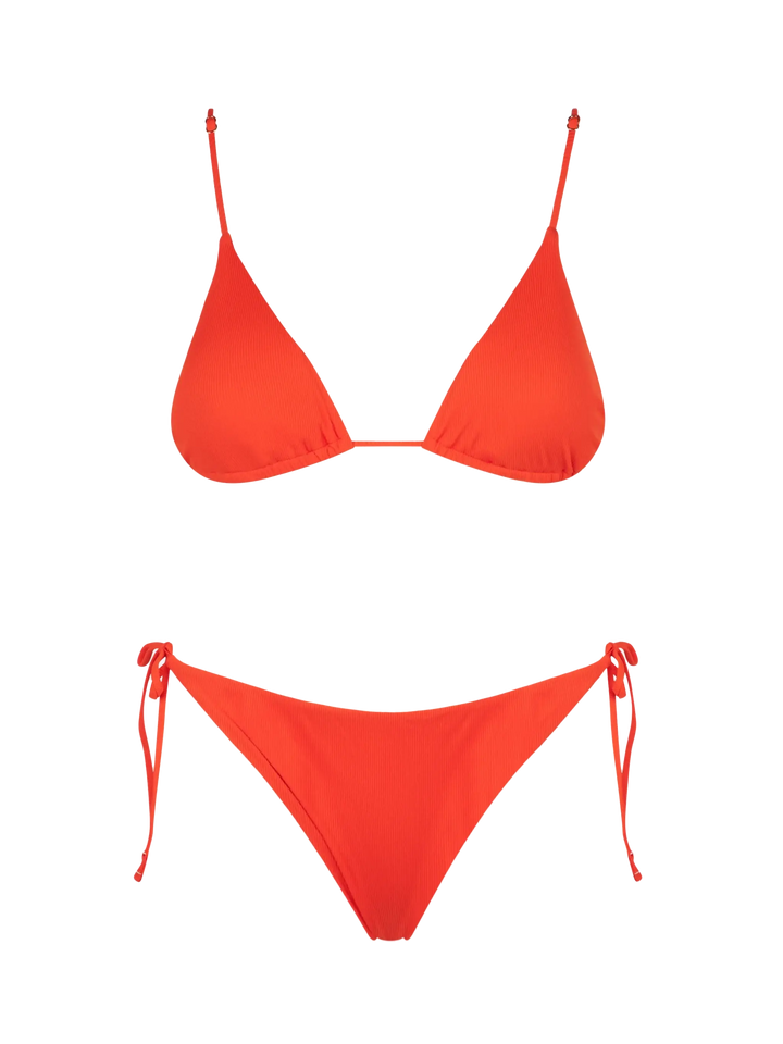 Orange ribbed triangle bikini - MC2 Saint Barth