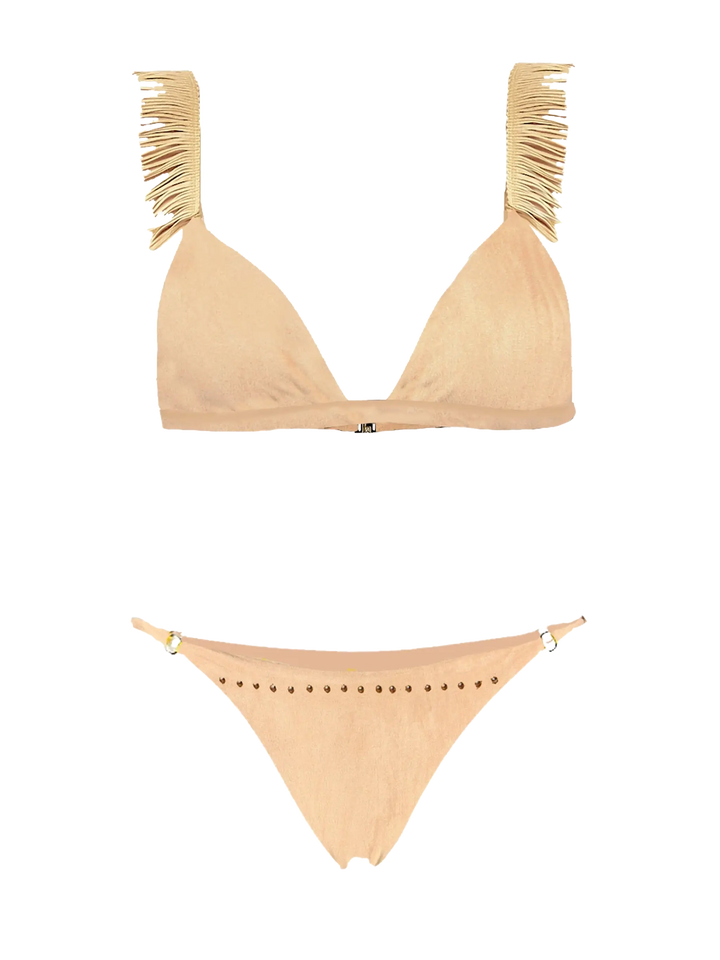 Suede effect triangle bikini with cheeky swim briefs - MC2 Saint Barth