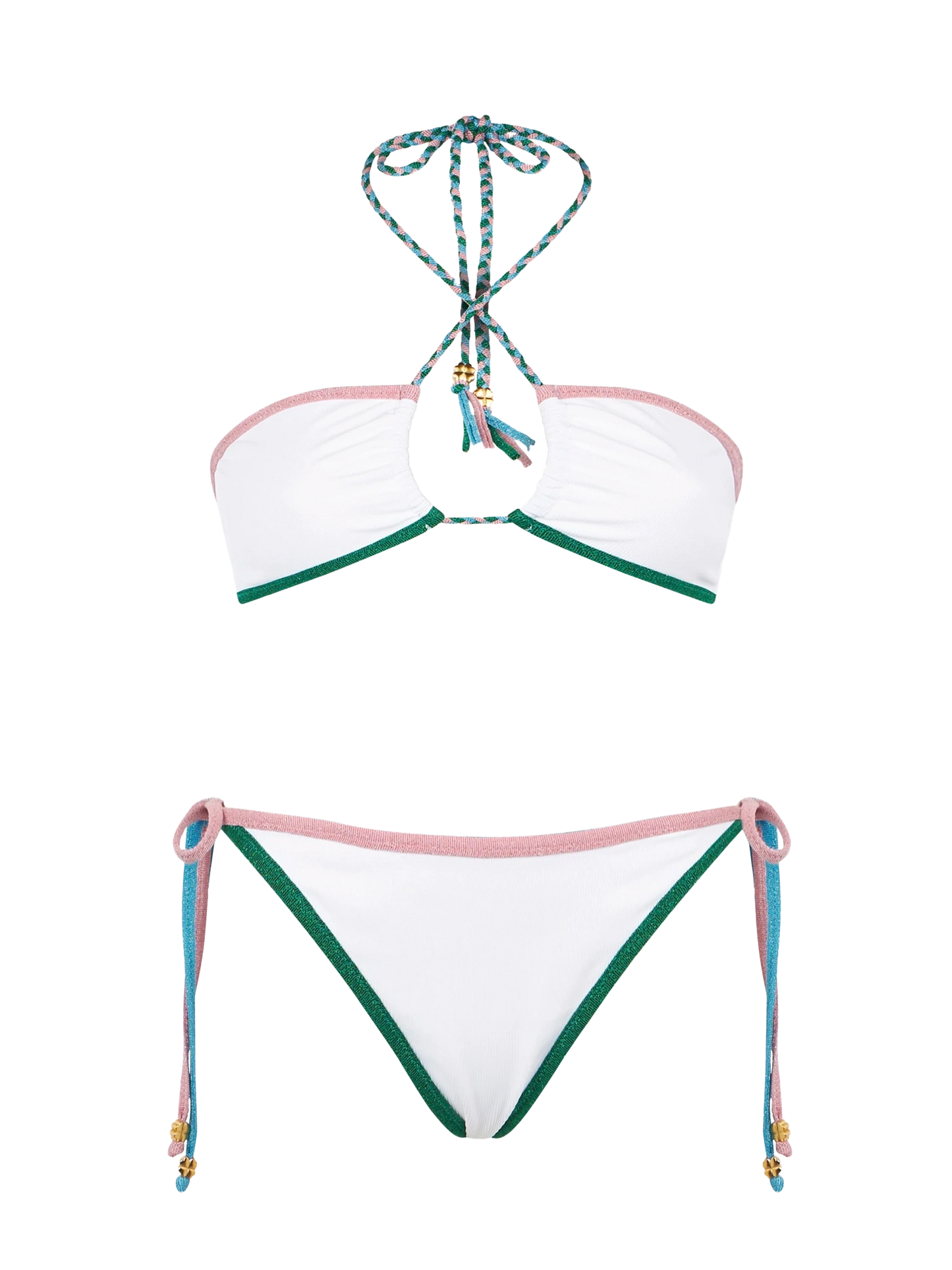 Ribbed bandeau bikini with lurex edges - MC2 Saint Barth