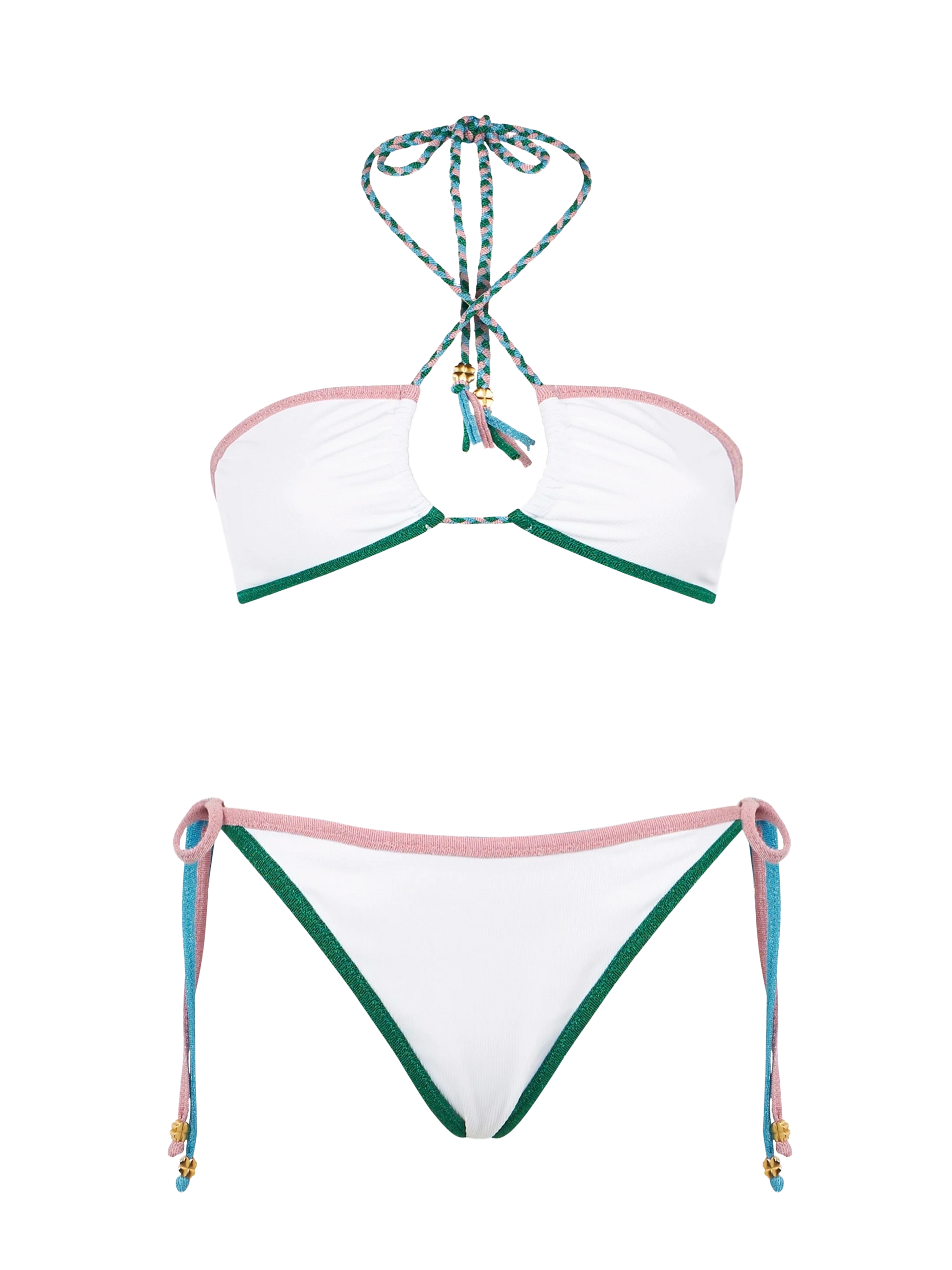 Ribbed bandeau bikini with lurex edges - MC2 Saint Barth