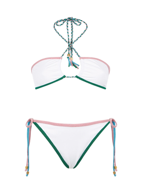 Ribbed bandeau bikini with lurex edges - MC2 Saint Barth