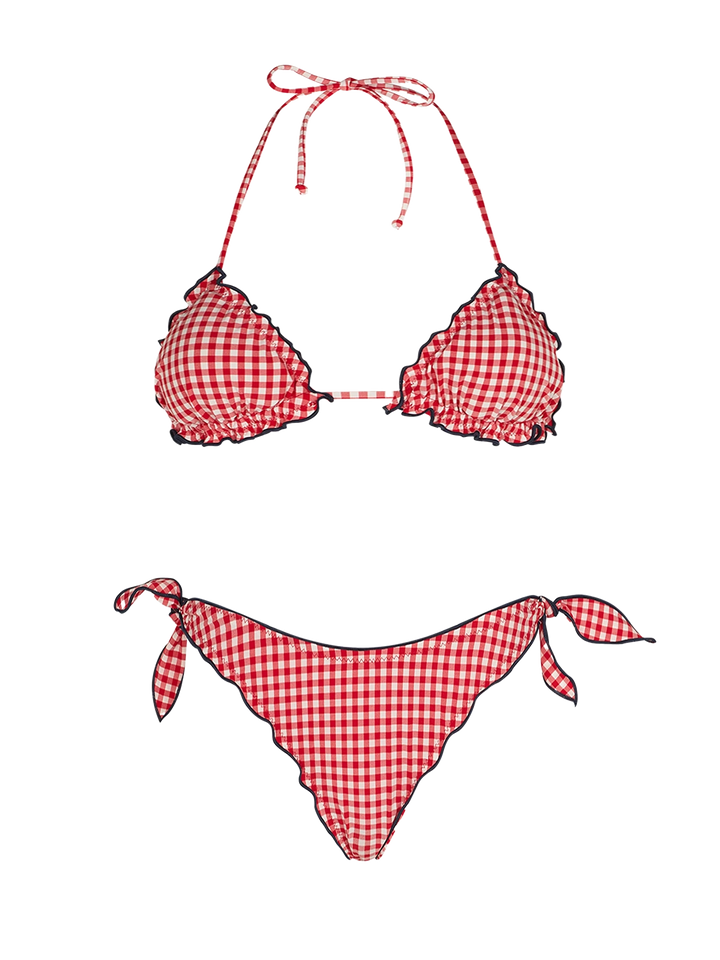 Woman triangle bikini with gingham print - MC2 Saint Barth
