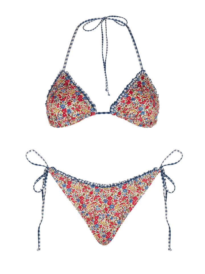 Woman triangle bikini with Liberty print | Made with Liberty fabric - MC2 Saint Barth