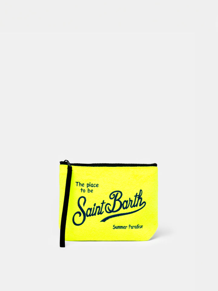 Fluogelbe Frottee-Pochette Aline