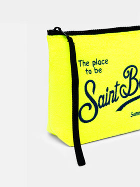 Fluogelbe Frottee-Pochette Aline