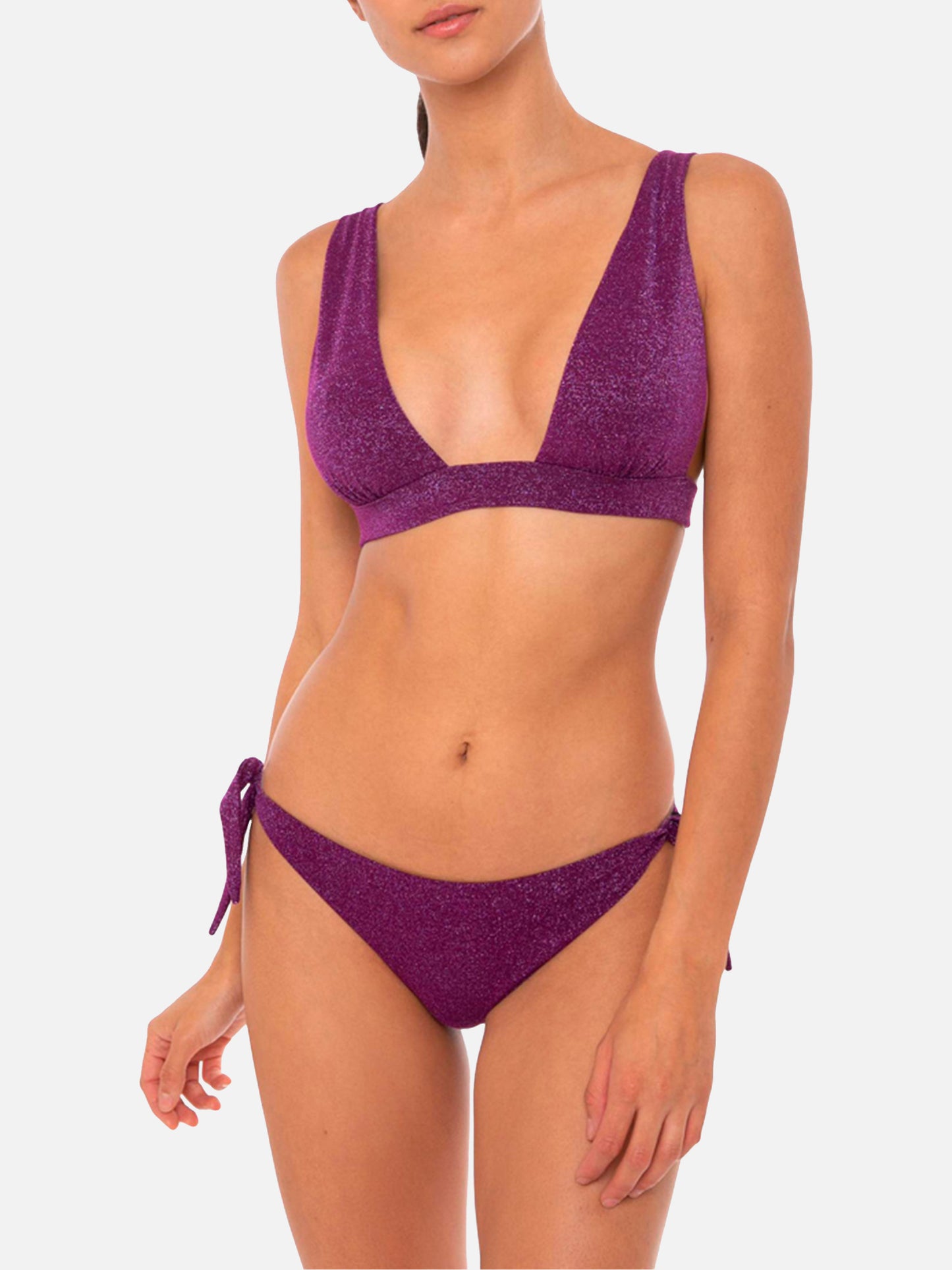Purple lurex triangle ikini