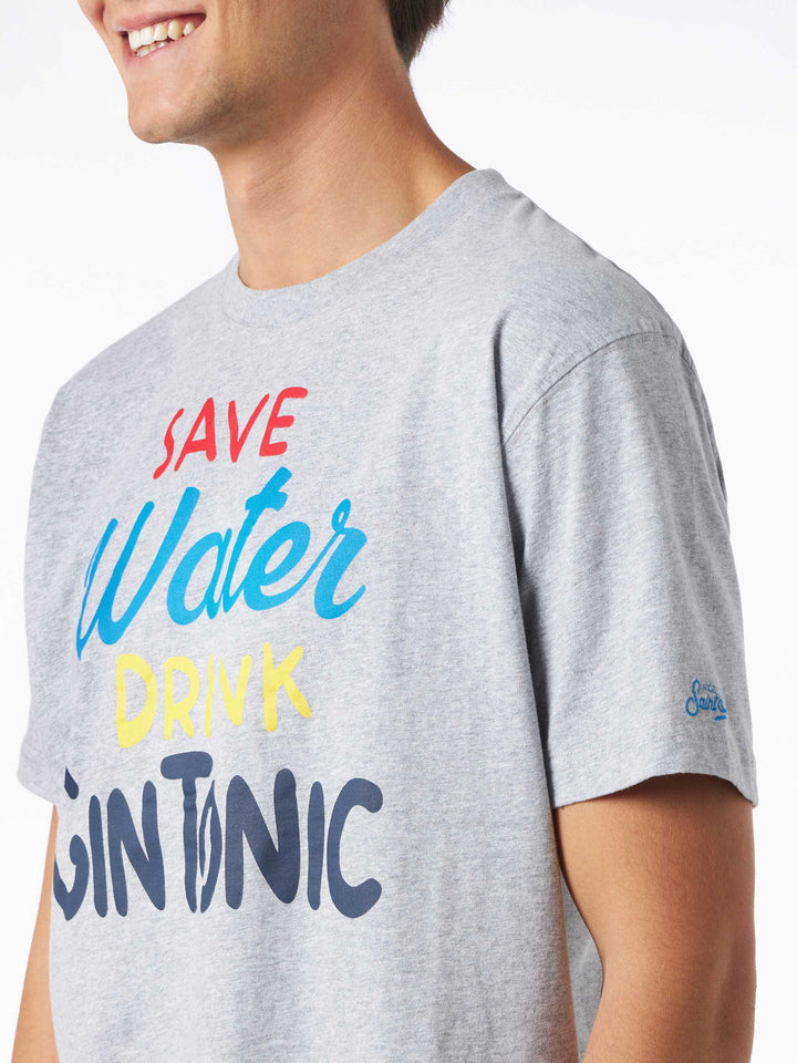 Man heavy cotton t-shirt with Gin Tonic print - MC2 Saint Barth