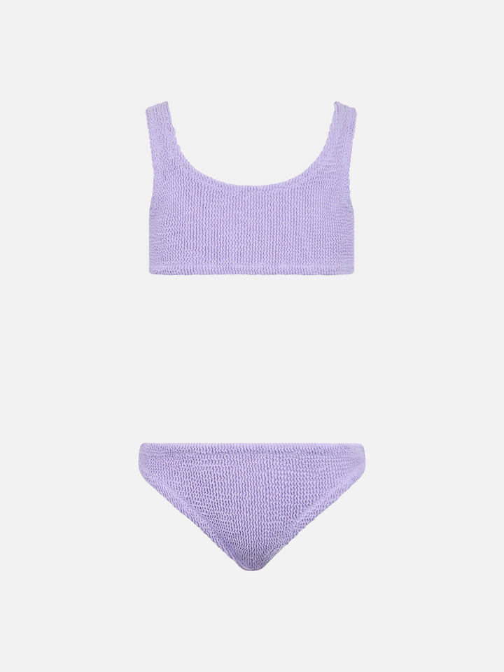 Lilac crinkle classic bralette bikini Baker - MC2 Saint Barth