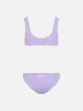 Lilac crinkle classic bralette bikini Baker - MC2 Saint Barth