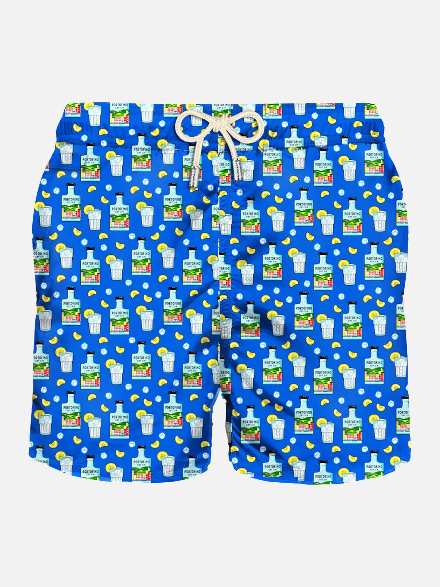 Man light fabric swim shorts with Gin print | PORTOFINO DRY GIN SPECIAL EDITION - MC2 Saint Barth