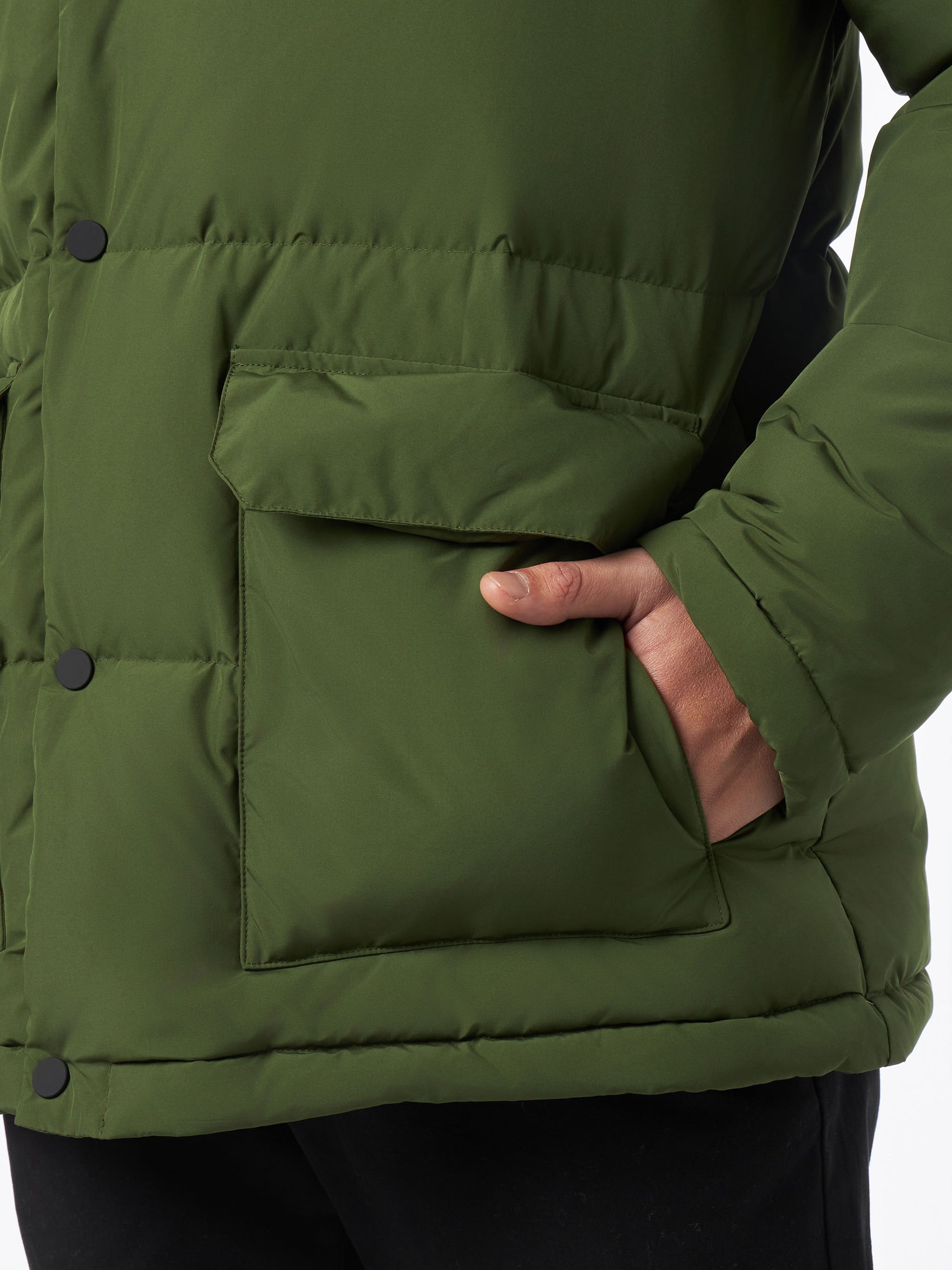 Man military green hooded down jacket Baxter - MC2 Saint Barth
