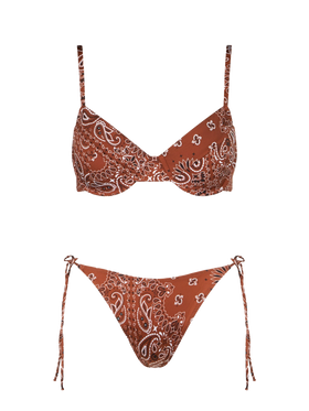 Woman bralette bikini with bandanna print - MC2 Saint Barth