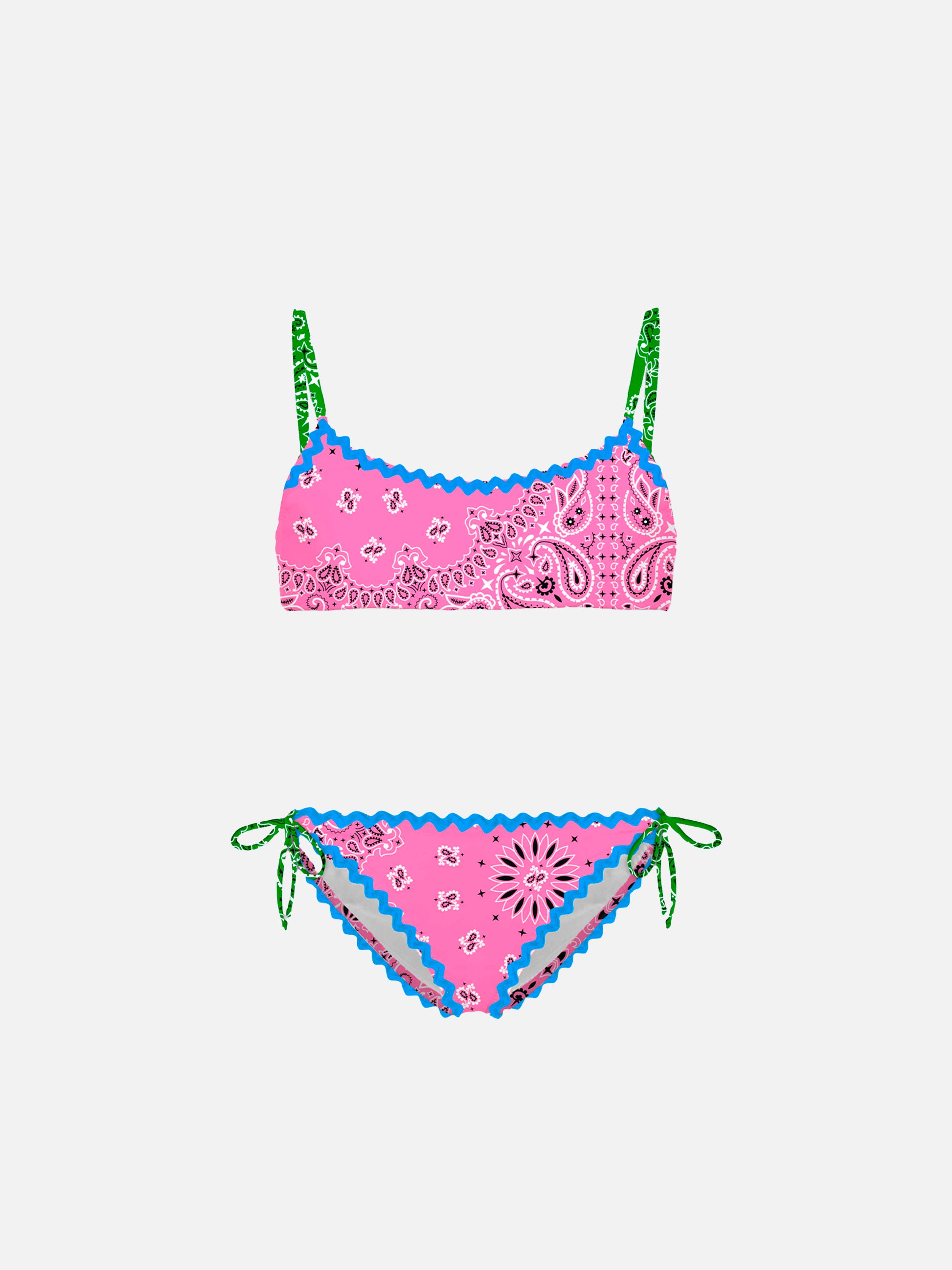 Girl bralette bikini with bandanna print - MC2 Saint Barth