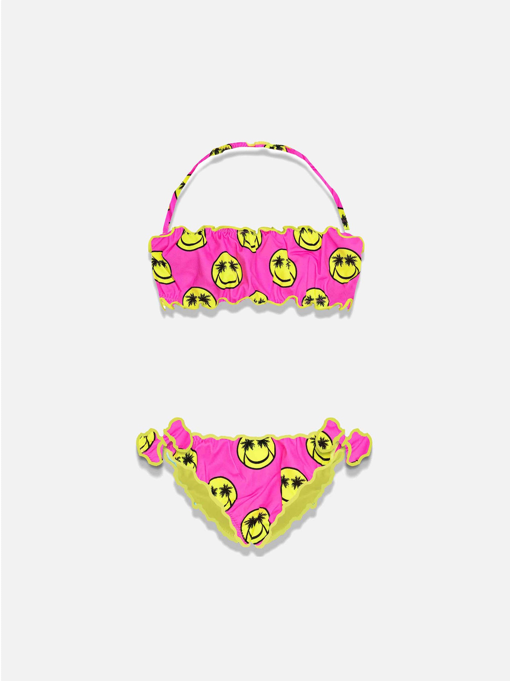 Girl bandeau bikini with smile print - MC2 Saint Barth