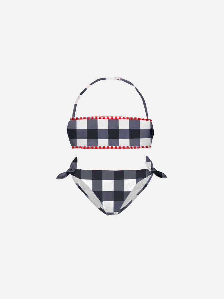 Girl gingham print bralette bikini - MC2 Saint Barth