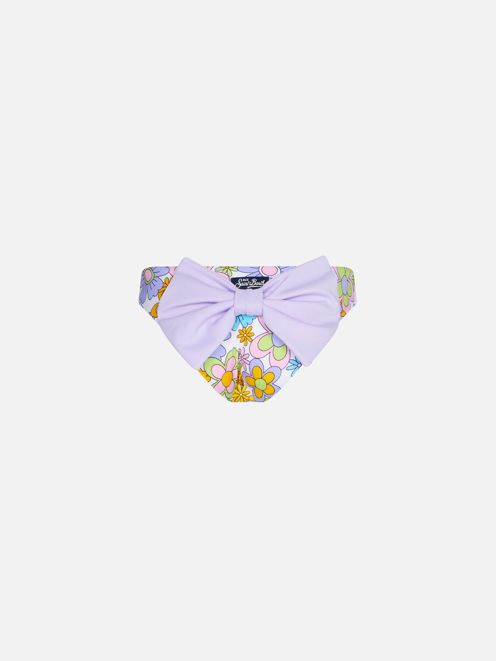 Girl swim briefs with flower print - MC2 Saint Barth