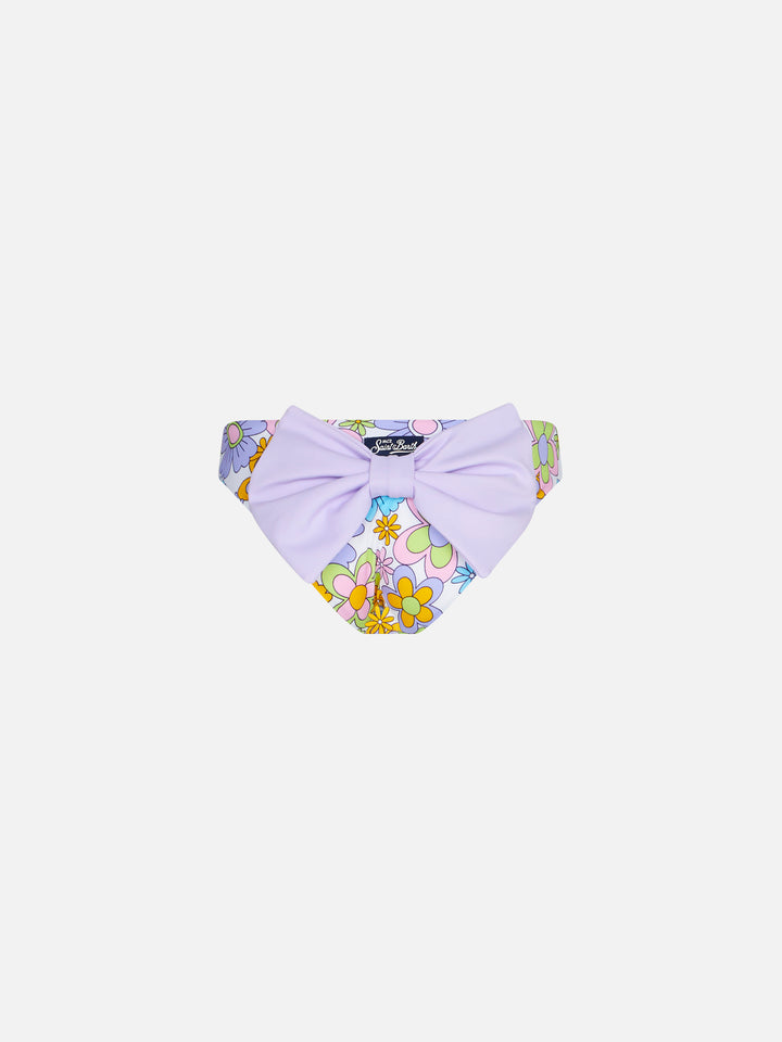 Girl swim briefs with flower print - MC2 Saint Barth