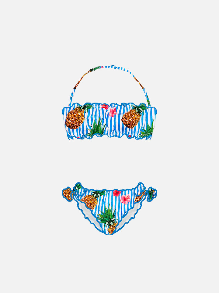 Girl bandeau bikini with pineapple print - MC2 Saint Barth