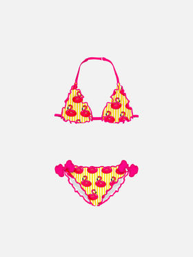 Girl triangle bikini with flamingo print - MC2 Saint Barth