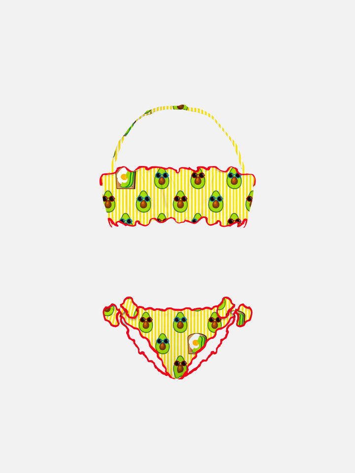 Girl bandeau bikini with avocado print - MC2 Saint Barth