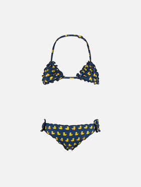 Girl triangle bikini with ducky print - MC2 Saint Barth