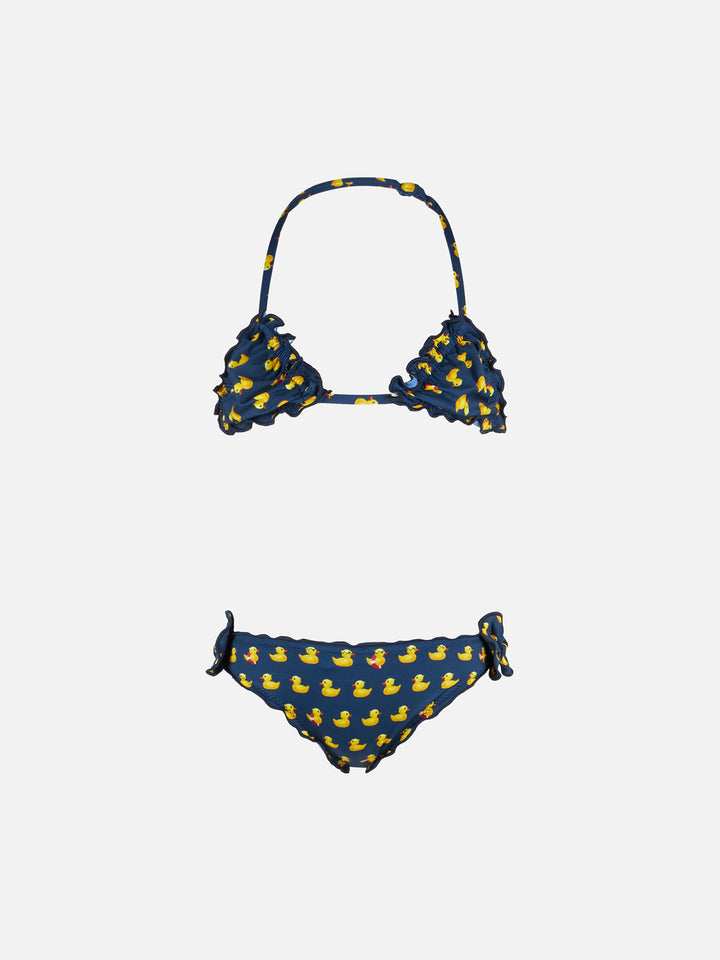 Girl triangle bikini with ducky print - MC2 Saint Barth