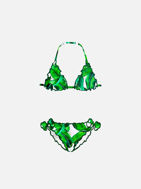 Girl triangle bikini with tropical print - MC2 Saint Barth