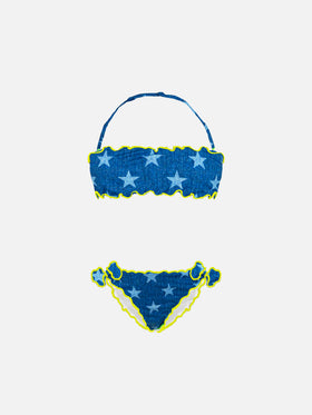 Girl bandeau bikini with star print - MC2 Saint Barth