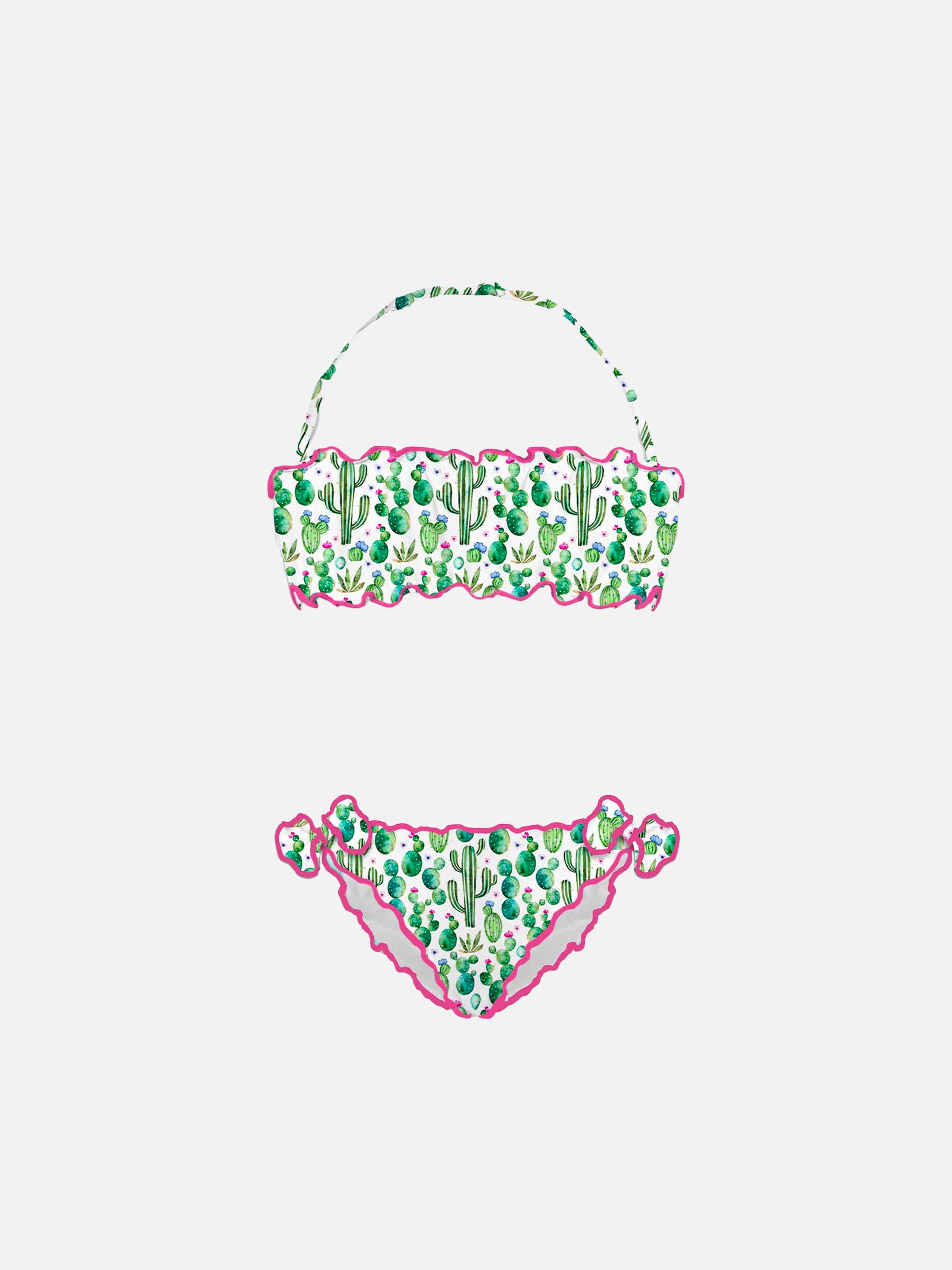 Girl bandeau bikini with cactus print - MC2 Saint Barth
