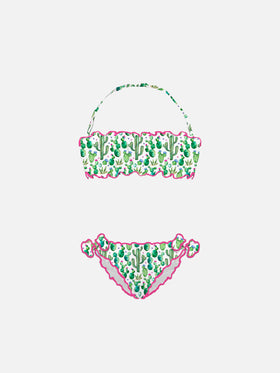 Girl bandeau bikini with cactus print - MC2 Saint Barth